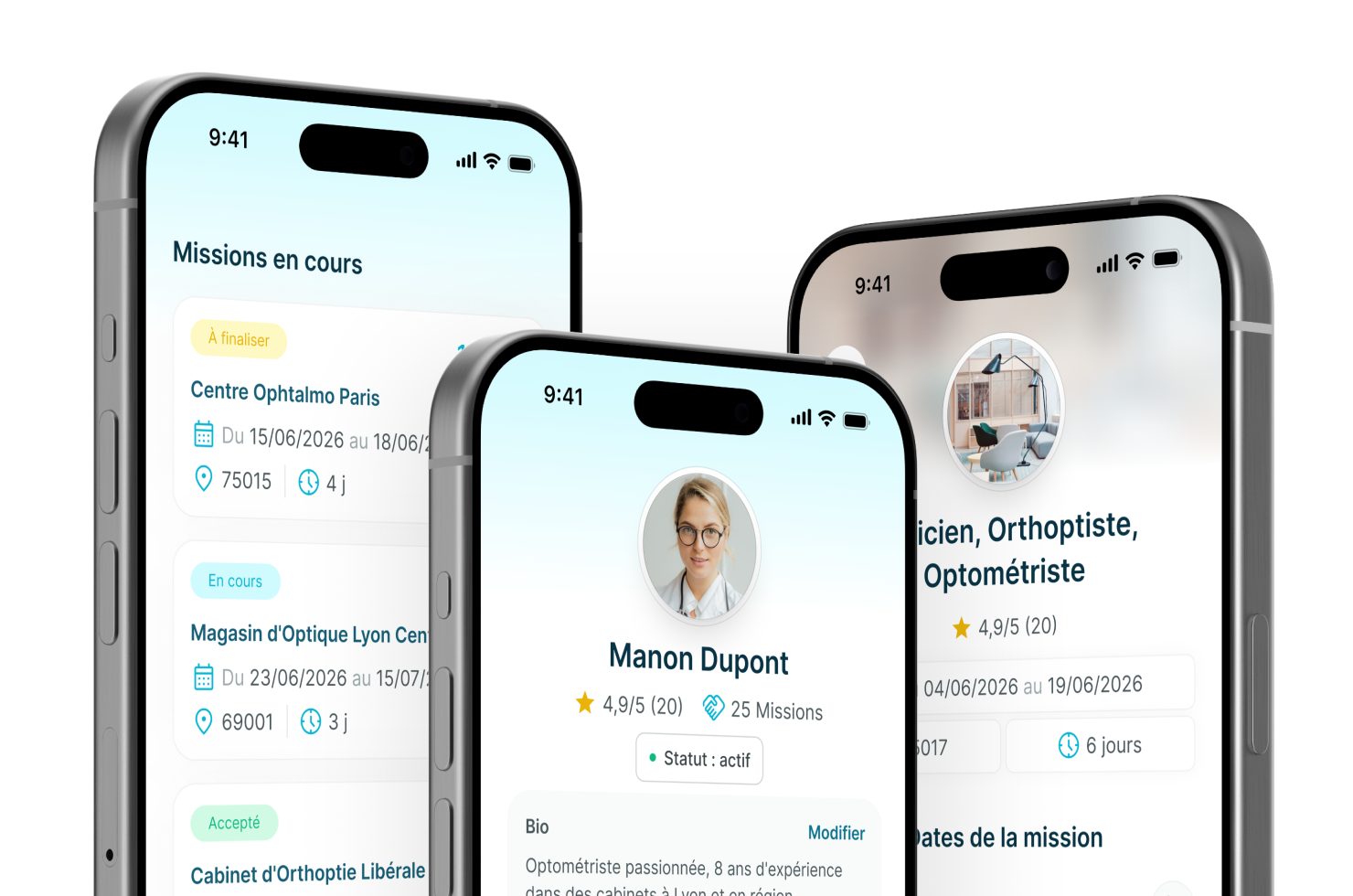 Aperçu de l'application mobile NAO Connect pour les remplaçants