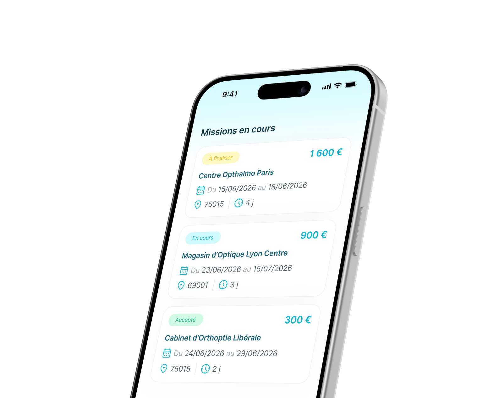 Application NAO Connect — suivi des missions et de la rémunération